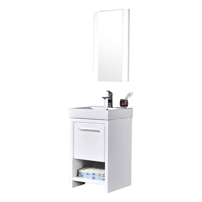 Blossom Milan 20" 1-Drawer White Freestanding Vanity Set With Ceramic Drop-In Single Sink And Mirror