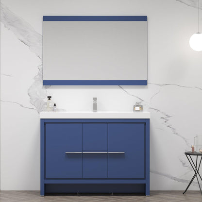 Blossom Milan 48" 2-Door 2-Drawer Navy Blue Freestanding Vanity Base