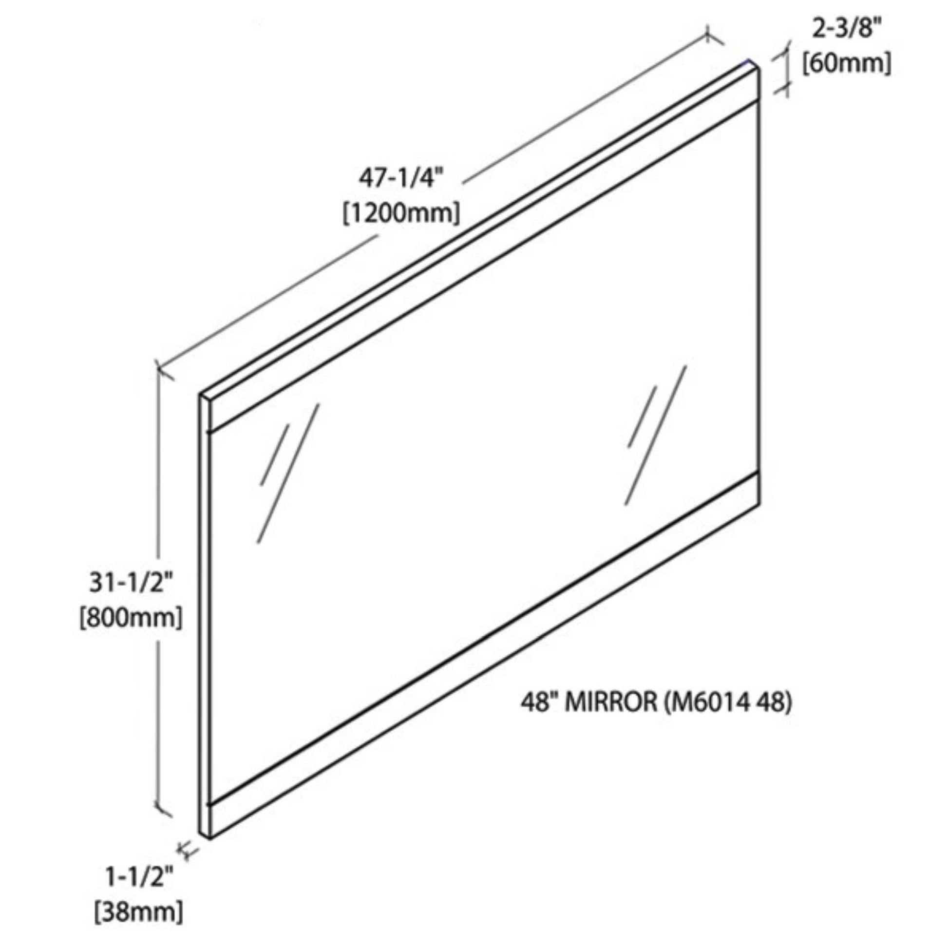 Blossom Milan 48" x 32" Briccole Oak Wall-Mounted Rectangle Mirror