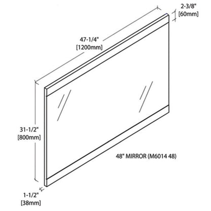 Blossom Milan 48" x 32" Briccole Oak Wall-Mounted Rectangle Mirror