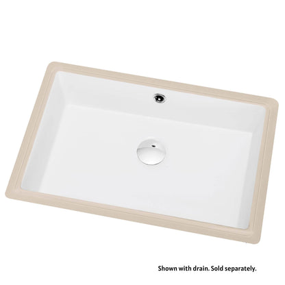 Blossom Monaco 21" x 14" White Ceramic Undermount Rectangle Sink With Overflow