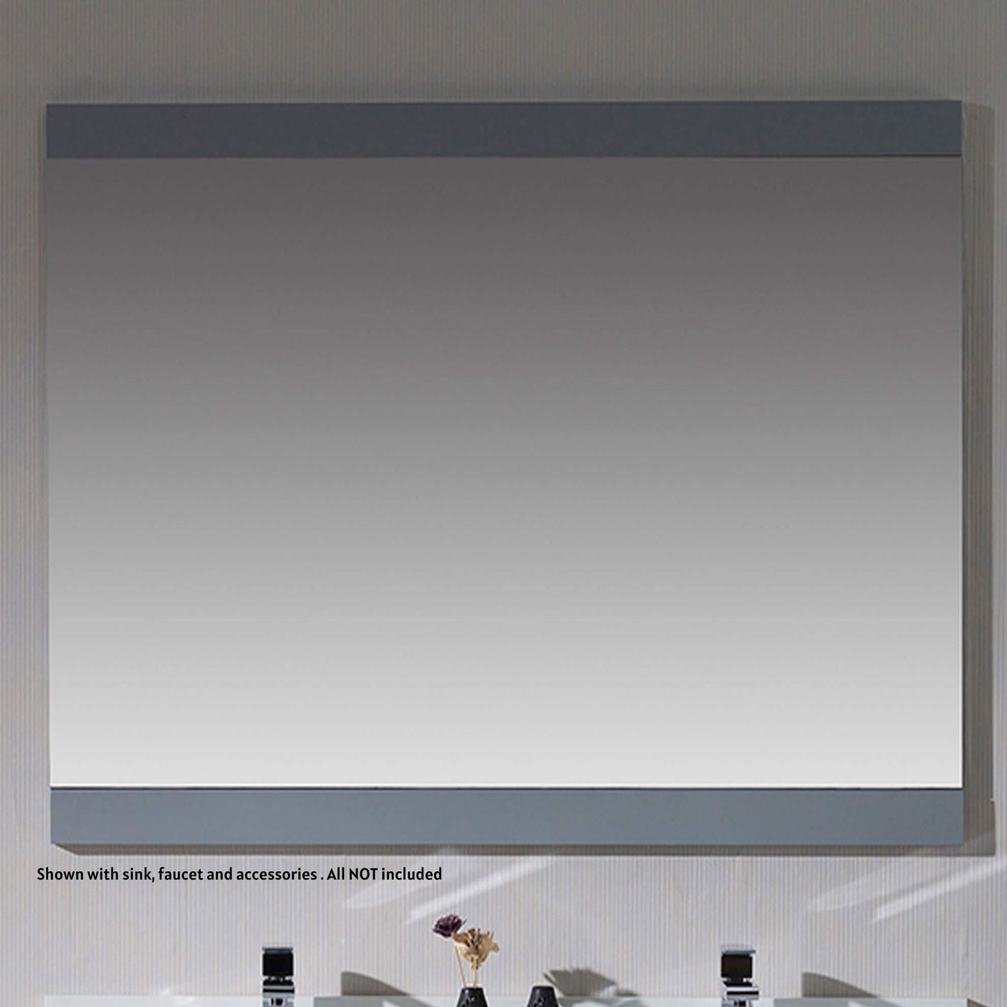 Blossom Monaco 48" x 32" Metal Gray Wall-Mounted Rectangle Mirror