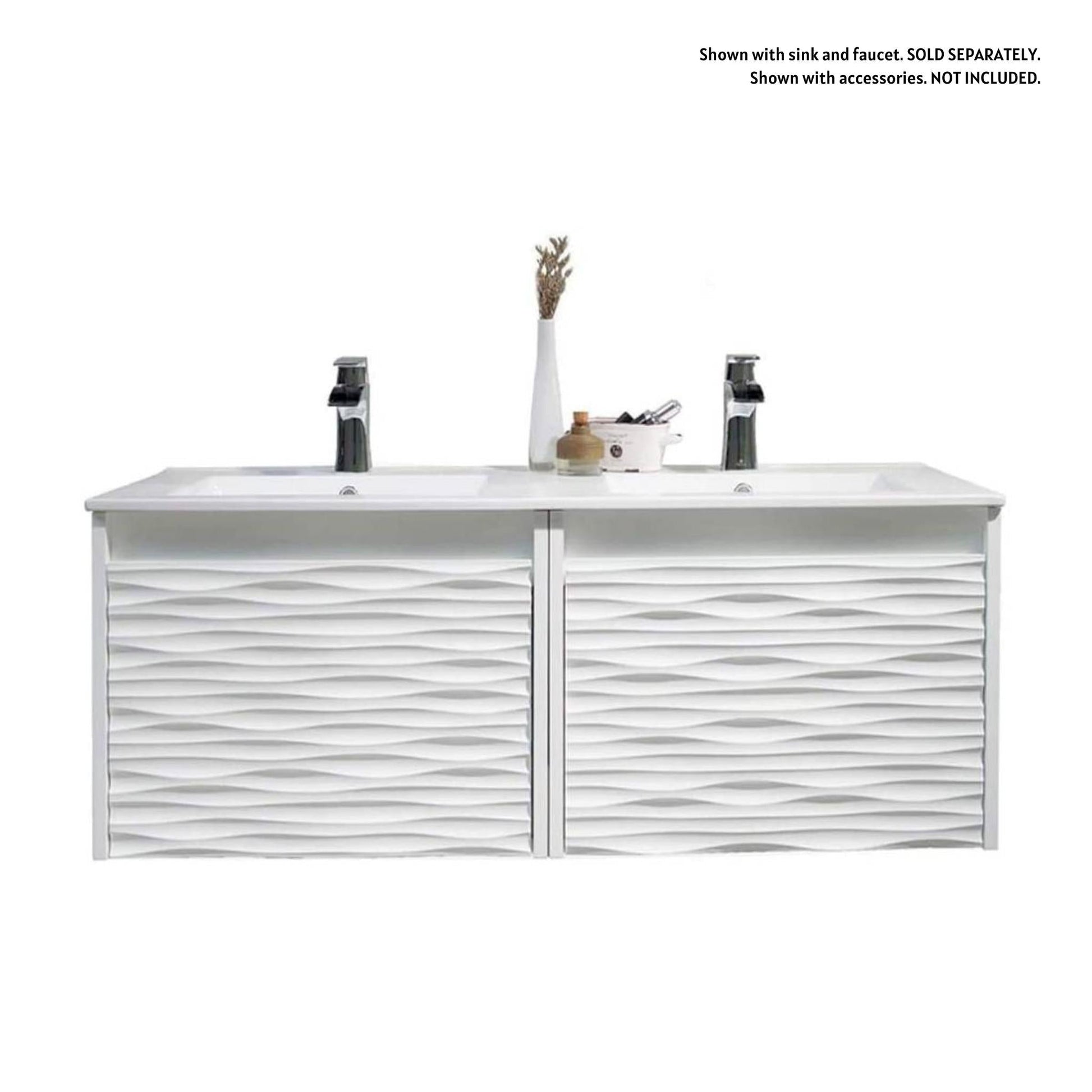 Blossom Paris 48" 2-Drawer Glossy White Wall-Mounted Vanity Base