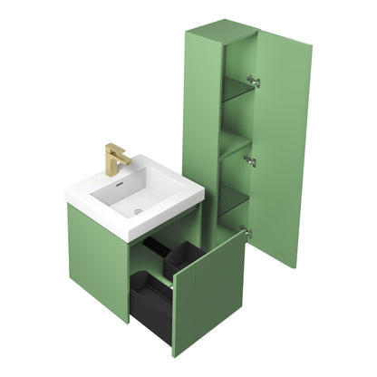 Blossom Positano 20" 1-Drawer Aventurine Green Wall-Mounted Single Vanity Base