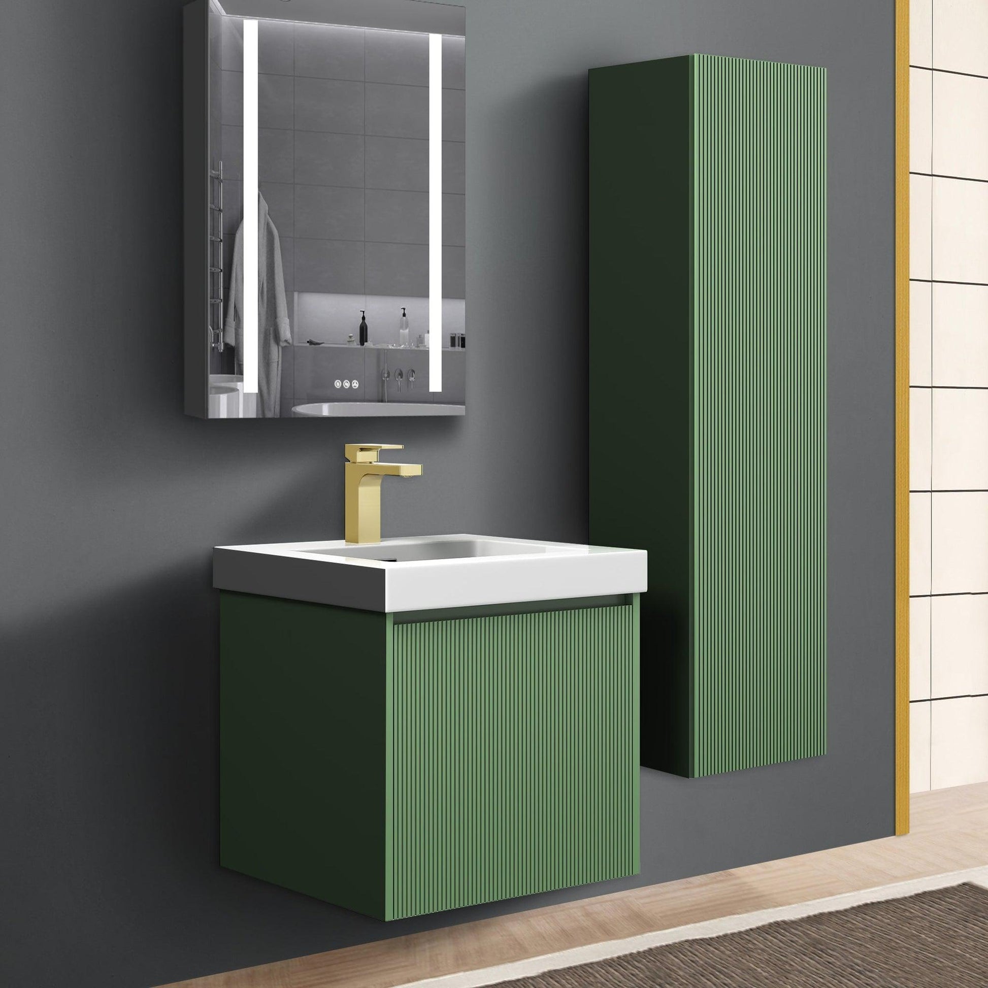 Blossom Positano 20" 1-Drawer Aventurine Green Wall-Mounted Single Vanity Base