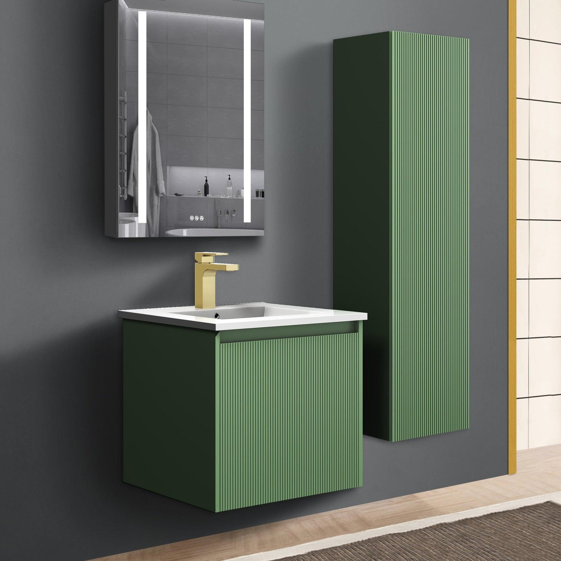 Blossom Positano 20" 1-Drawer Aventurine Green Wall-Mounted Single Vanity Base