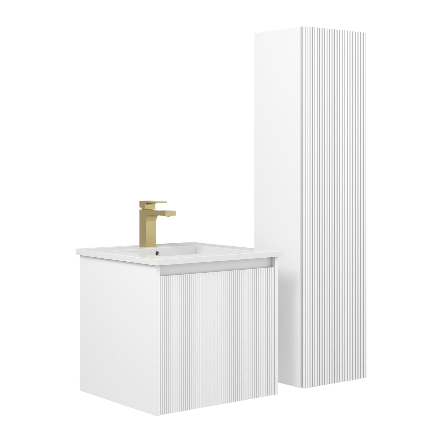 Blossom Positano 20" 1-Drawer Matte White Wall-Mounted Single Vanity Base