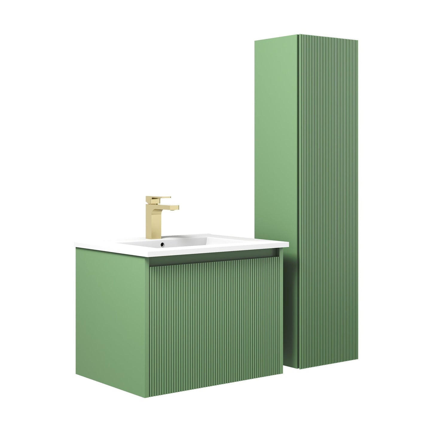 Blossom Positano 24" 1-Drawer Aventurine Green Wall-Mounted Single Vanity Base