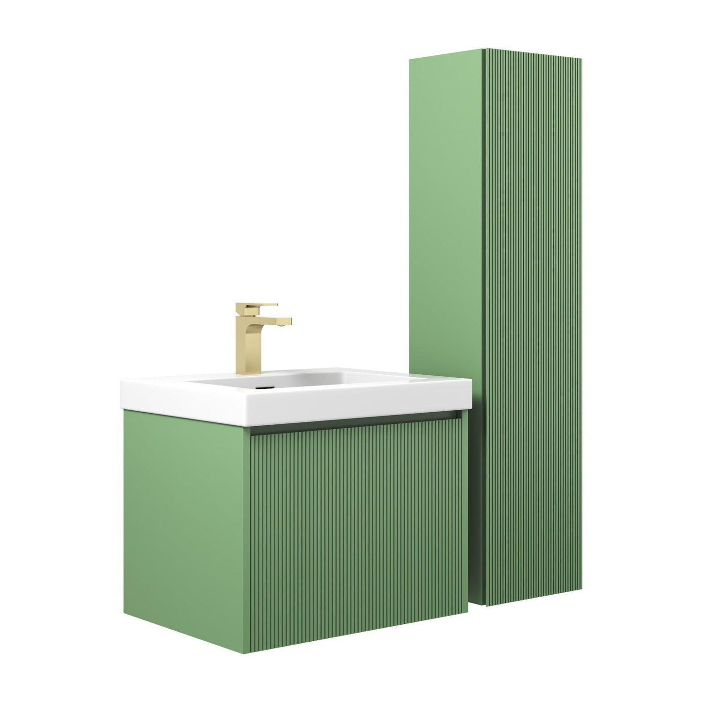 Blossom Positano 24" 1-Drawer Aventurine Green Wall-Mounted Single Vanity Base