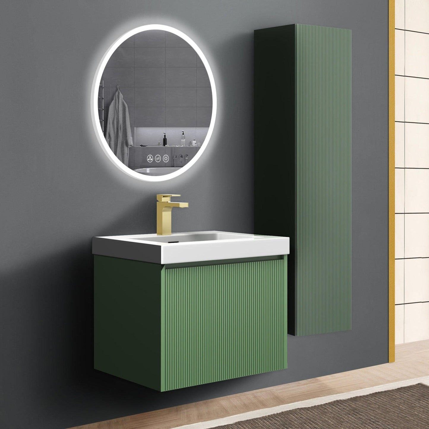 Blossom Positano 24" 1-Drawer Aventurine Green Wall-Mounted Single Vanity Base