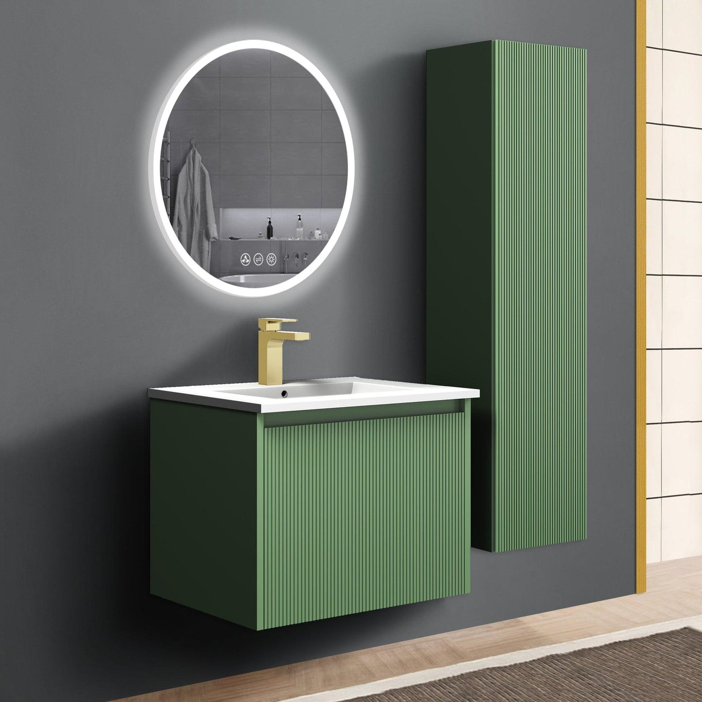 Blossom Positano 24" 1-Drawer Aventurine Green Wall-Mounted Single Vanity Base