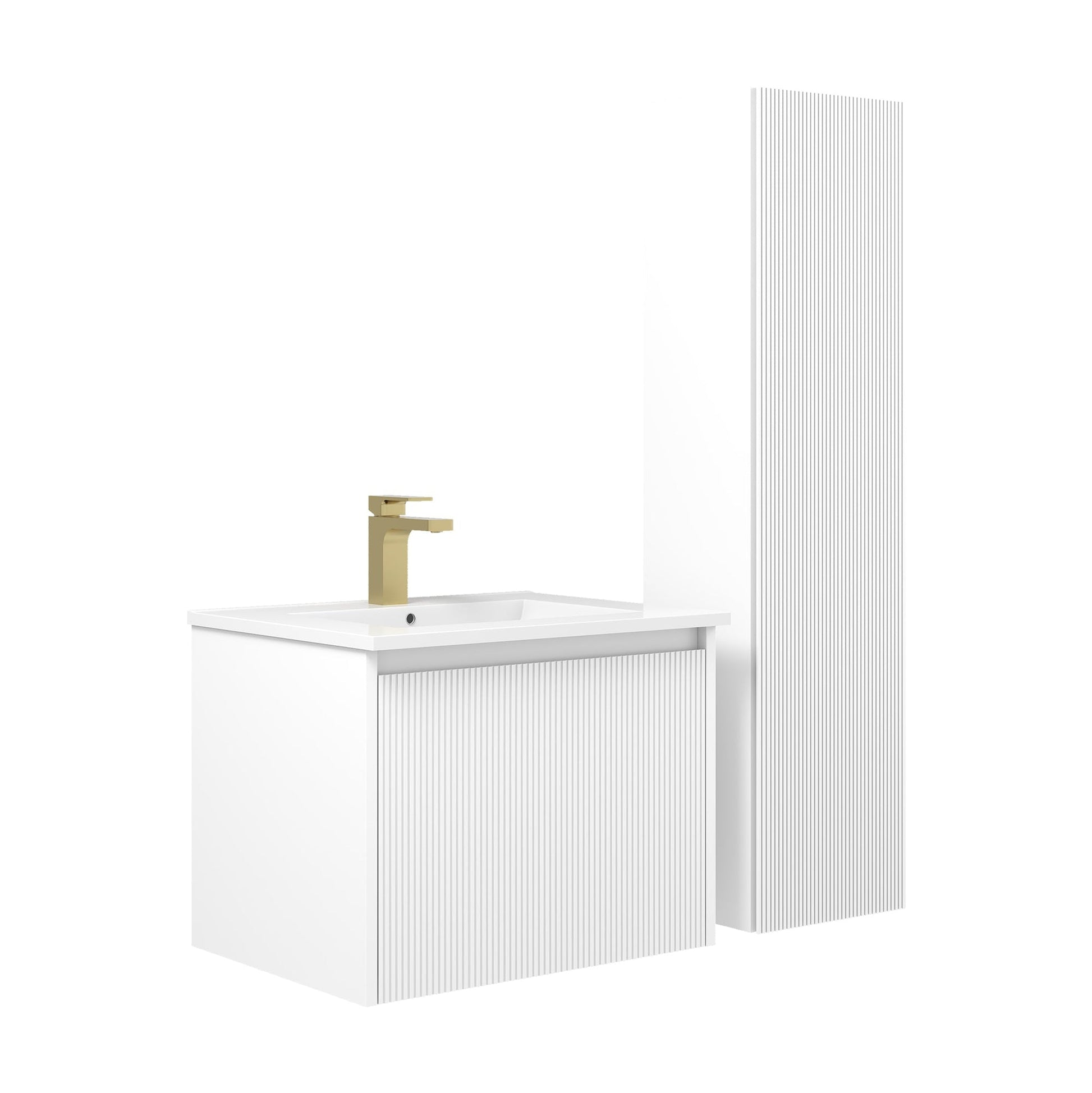 Blossom Positano 24" 1-Drawer Matte White Wall-Mounted Single Vanity Base