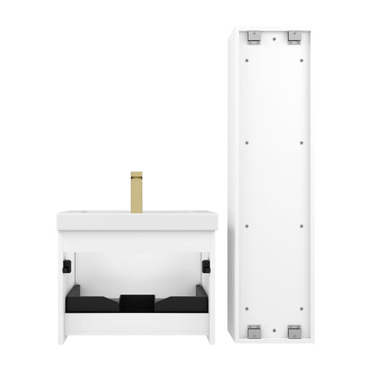 Blossom Positano 24" 1-Drawer Matte White Wall-Mounted Single Vanity Base