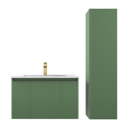 Blossom Positano 30" 1-Drawer Aventurine Green Wall-Mounted Single Vanity Base