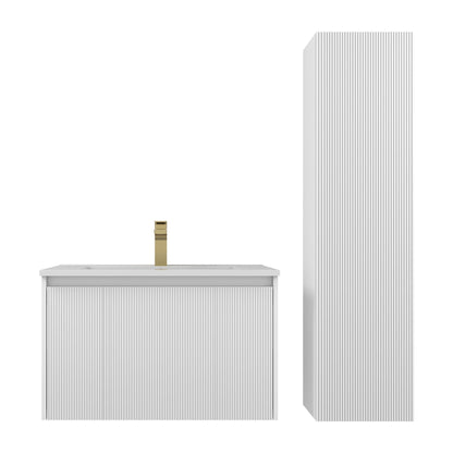 Blossom Positano 30" 1-Drawer Matte White Wall-Mounted Single Vanity Base