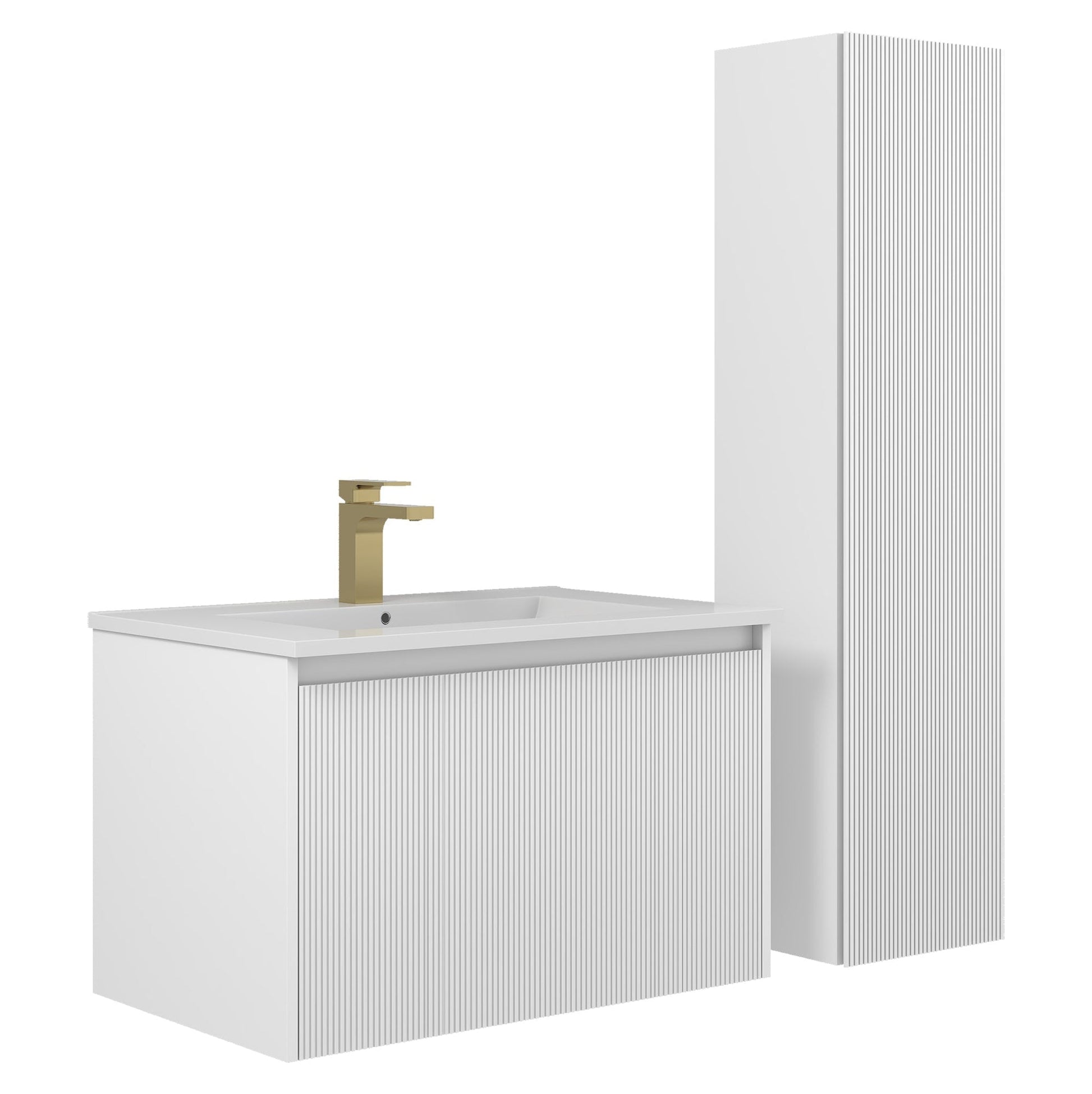 Blossom Positano 30" 1-Drawer Matte White Wall-Mounted Single Vanity Base