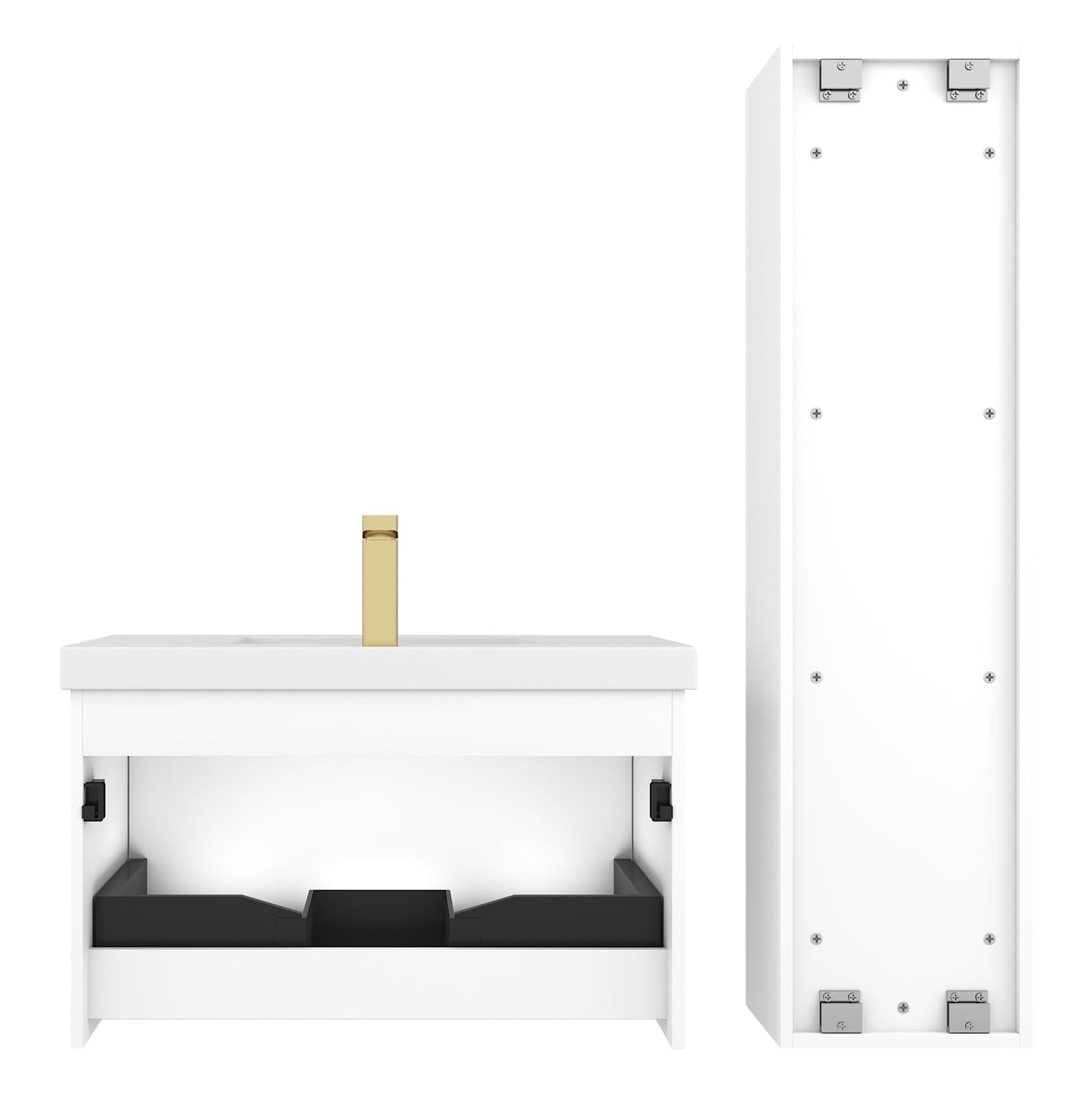 Blossom Positano 30" 1-Drawer Matte White Wall-Mounted Single Vanity Base