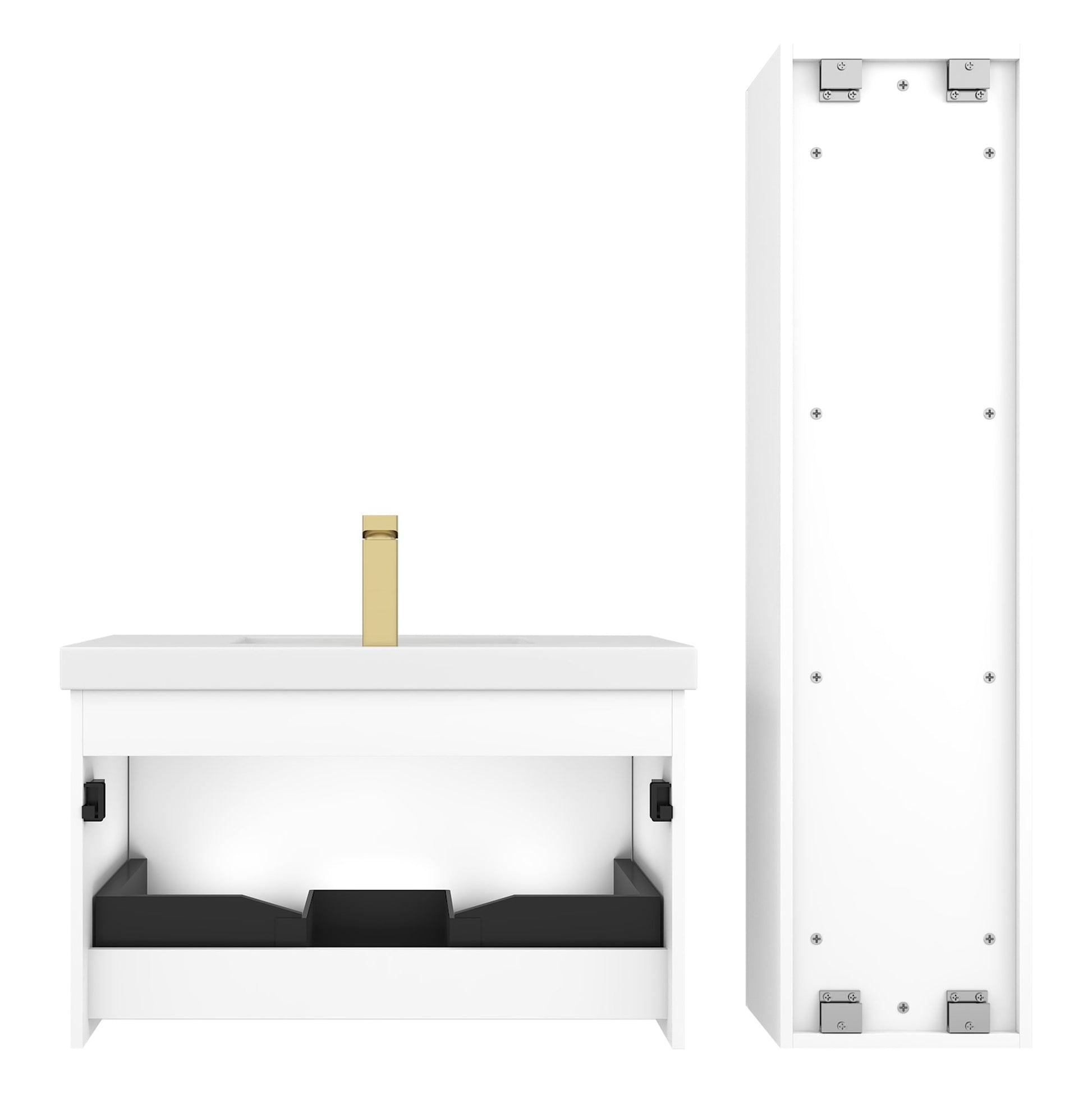 Blossom Positano 30" 1-Drawer Matte White Wall-Mounted Single Vanity Base