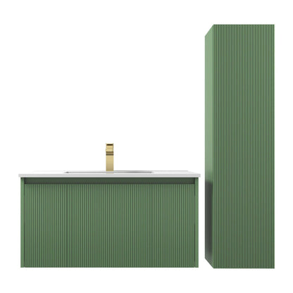 Blossom Positano 36" 1-Drawer Aventurine Green Wall-Mounted Single Vanity Base