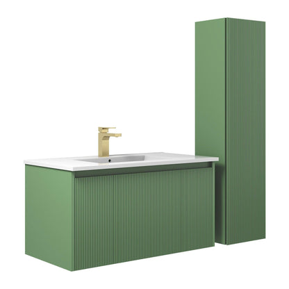 Blossom Positano 36" 1-Drawer Aventurine Green Wall-Mounted Single Vanity Base