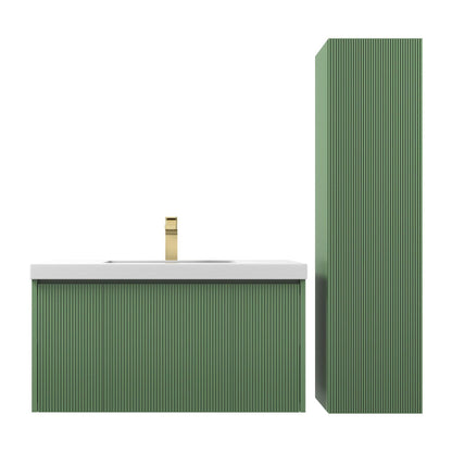 Blossom Positano 36" 1-Drawer Aventurine Green Wall-Mounted Single Vanity Base