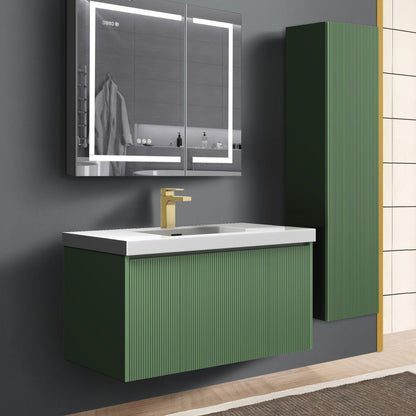 Blossom Positano 36" 1-Drawer Aventurine Green Wall-Mounted Single Vanity Base