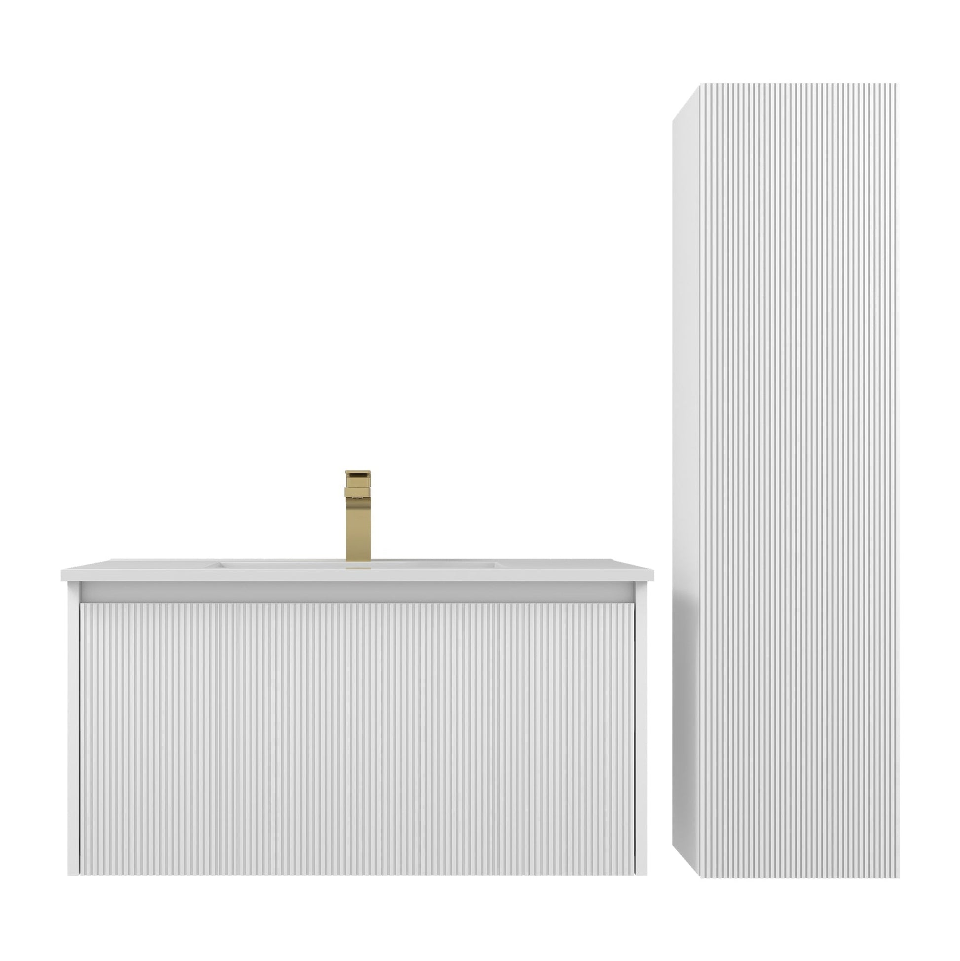 Blossom Positano 36" 1-Drawer Matte White Wall-Mounted Single Vanity Base