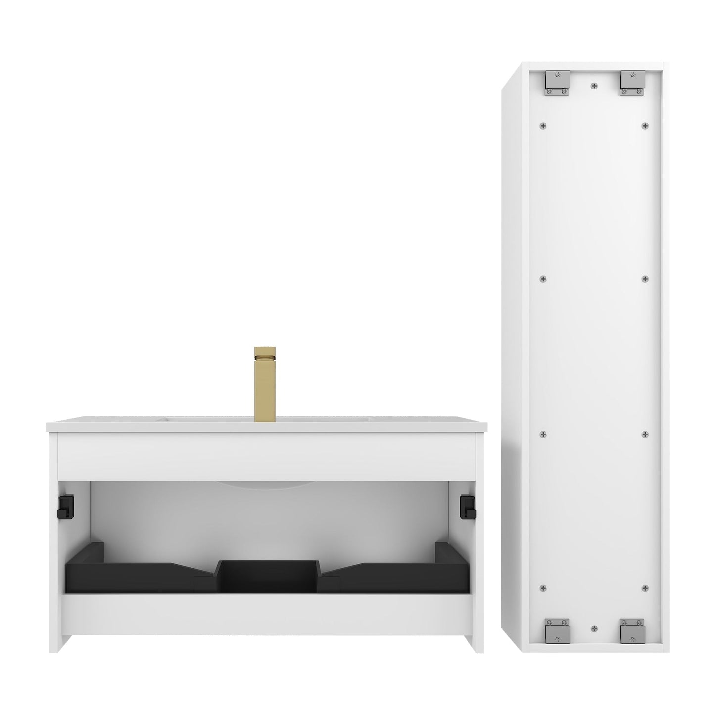 Blossom Positano 36" 1-Drawer Matte White Wall-Mounted Single Vanity Base