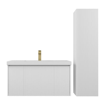 Blossom Positano 36" 1-Drawer Matte White Wall-Mounted Single Vanity Base