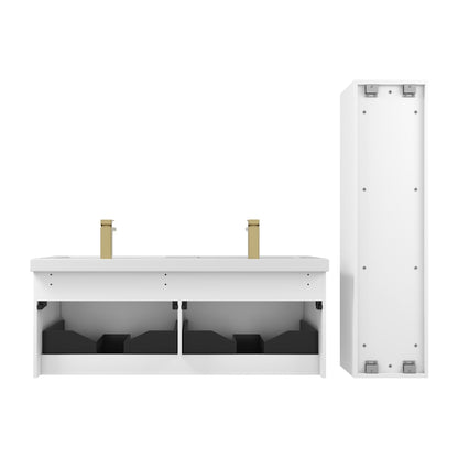 Blossom Positano 48" 1-Drawer Matte White Wall-Mounted Double Vanity Base