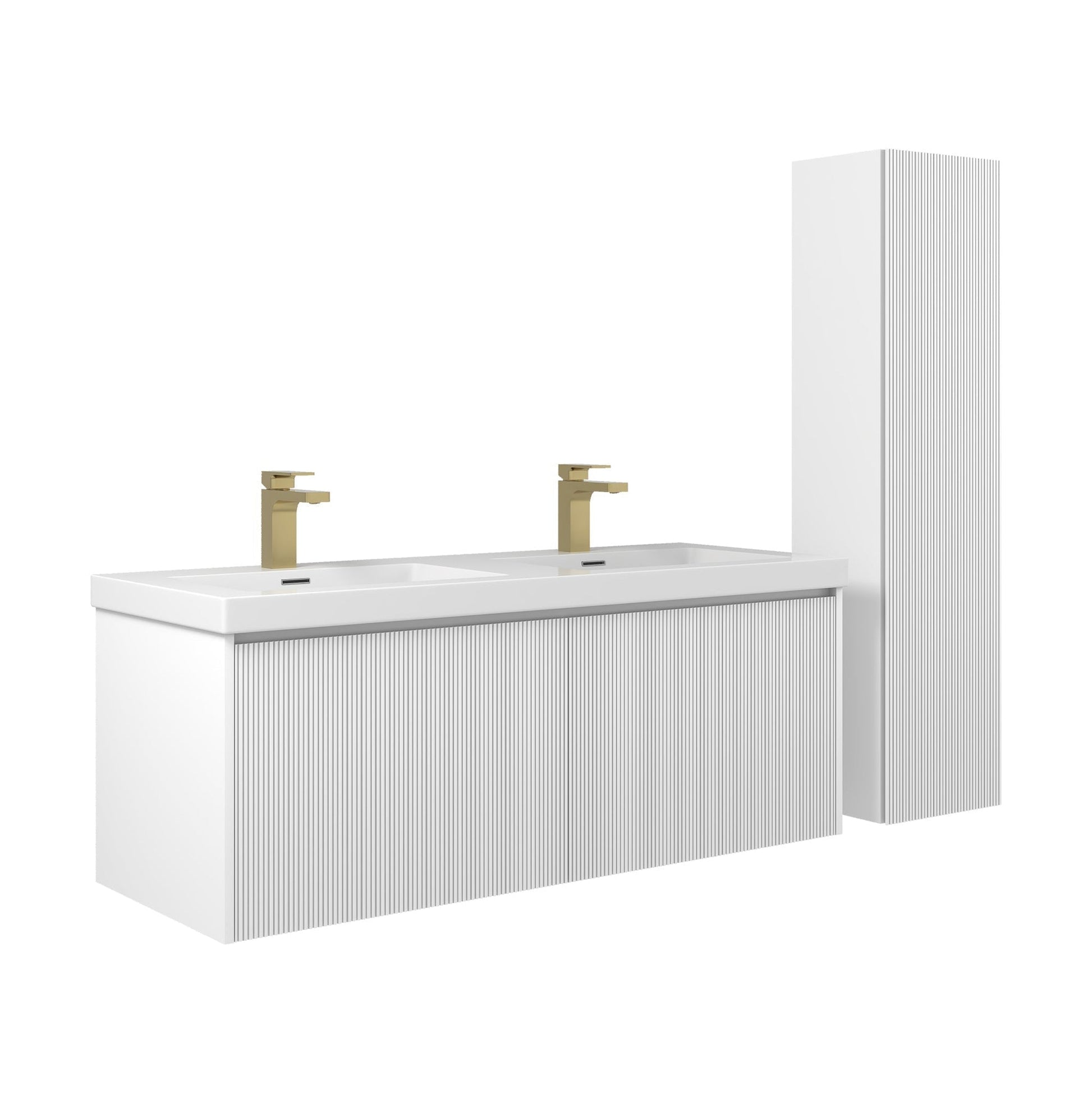 Blossom Positano 48" 1-Drawer Matte White Wall-Mounted Double Vanity Base