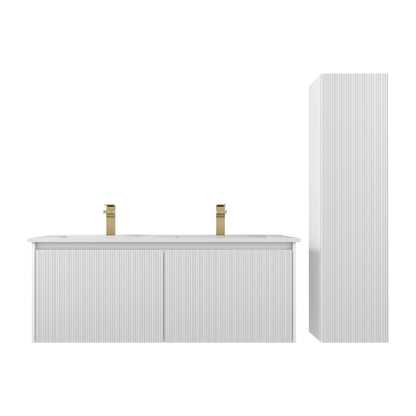 Blossom Positano 48" 1-Drawer Matte White Wall-Mounted Double Vanity Base