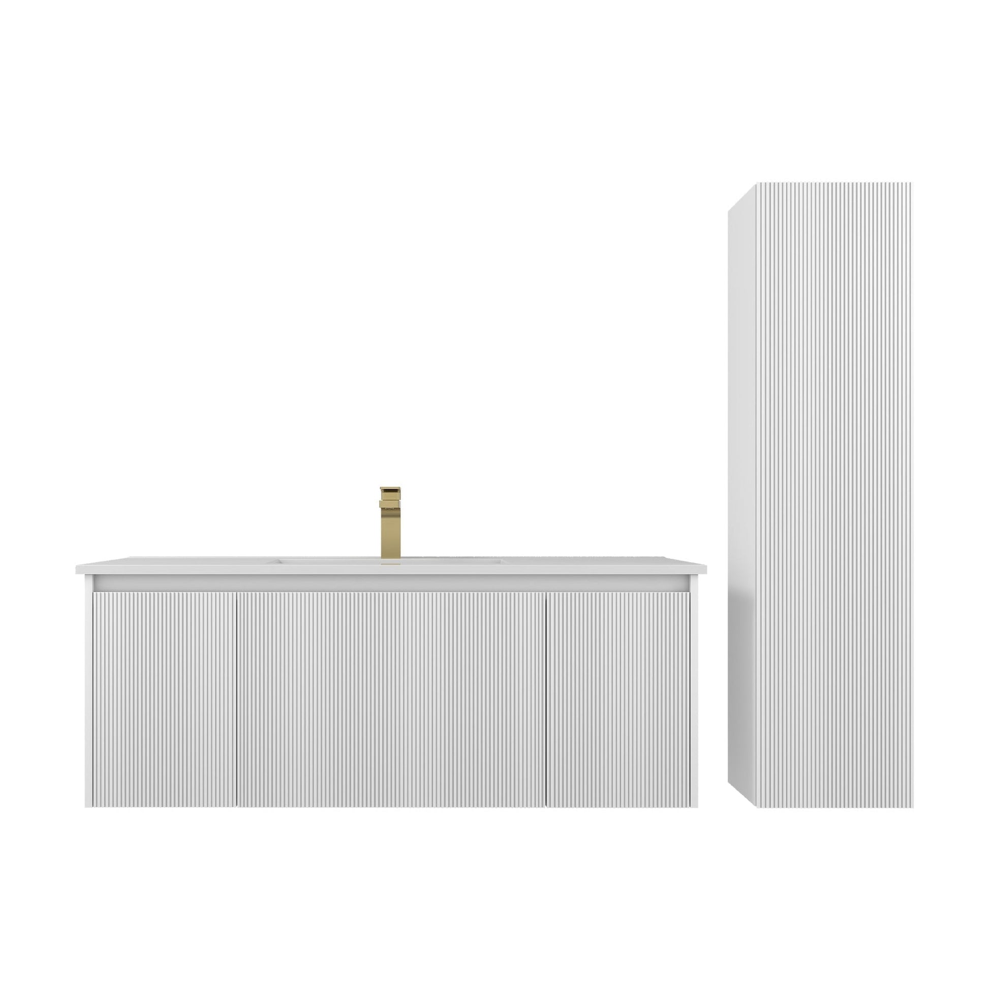 Blossom Positano 48" 1-Drawer Matte White Wall-Mounted Single Vanity Base