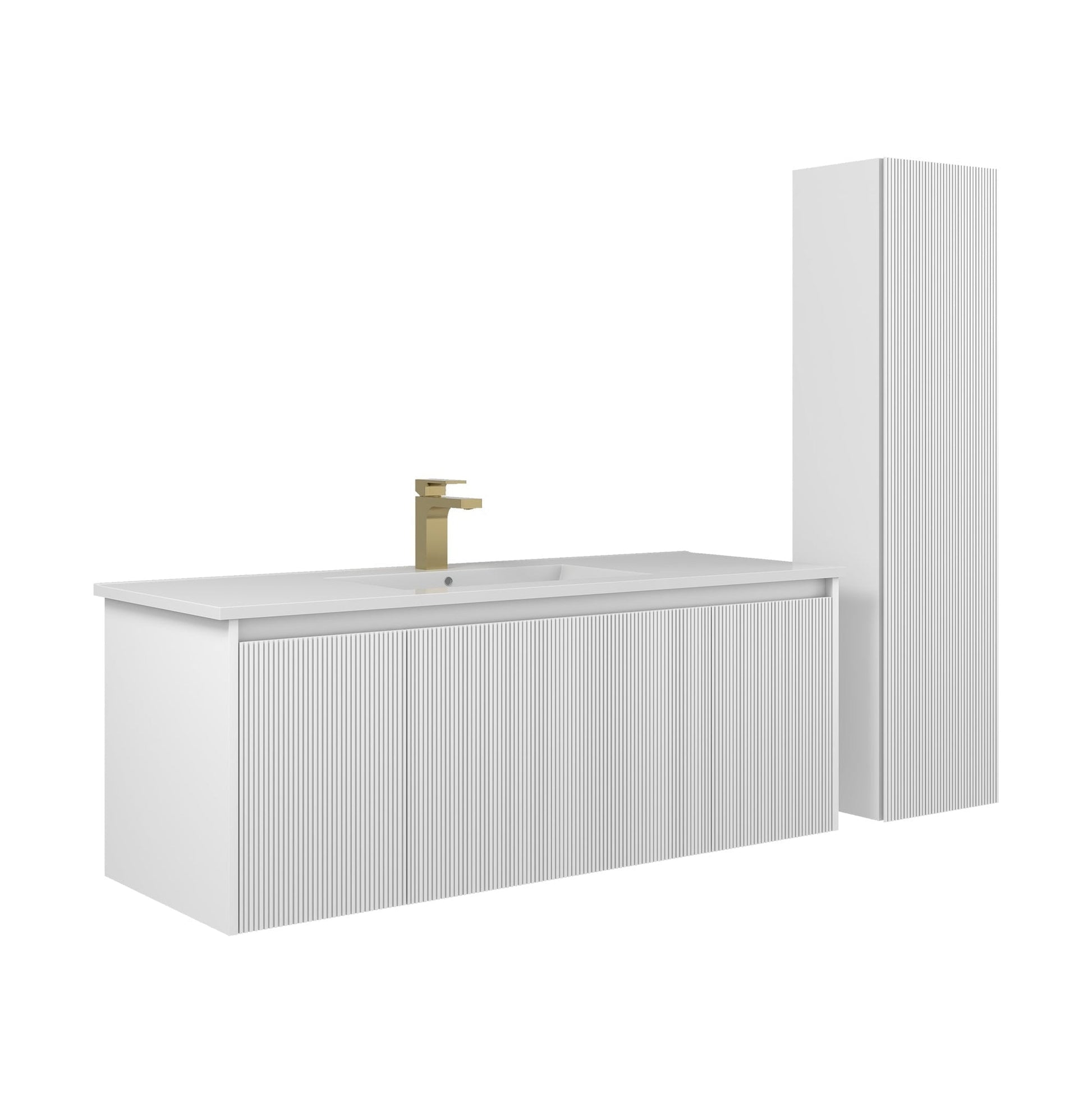 Blossom Positano 48" 1-Drawer Matte White Wall-Mounted Single Vanity Base