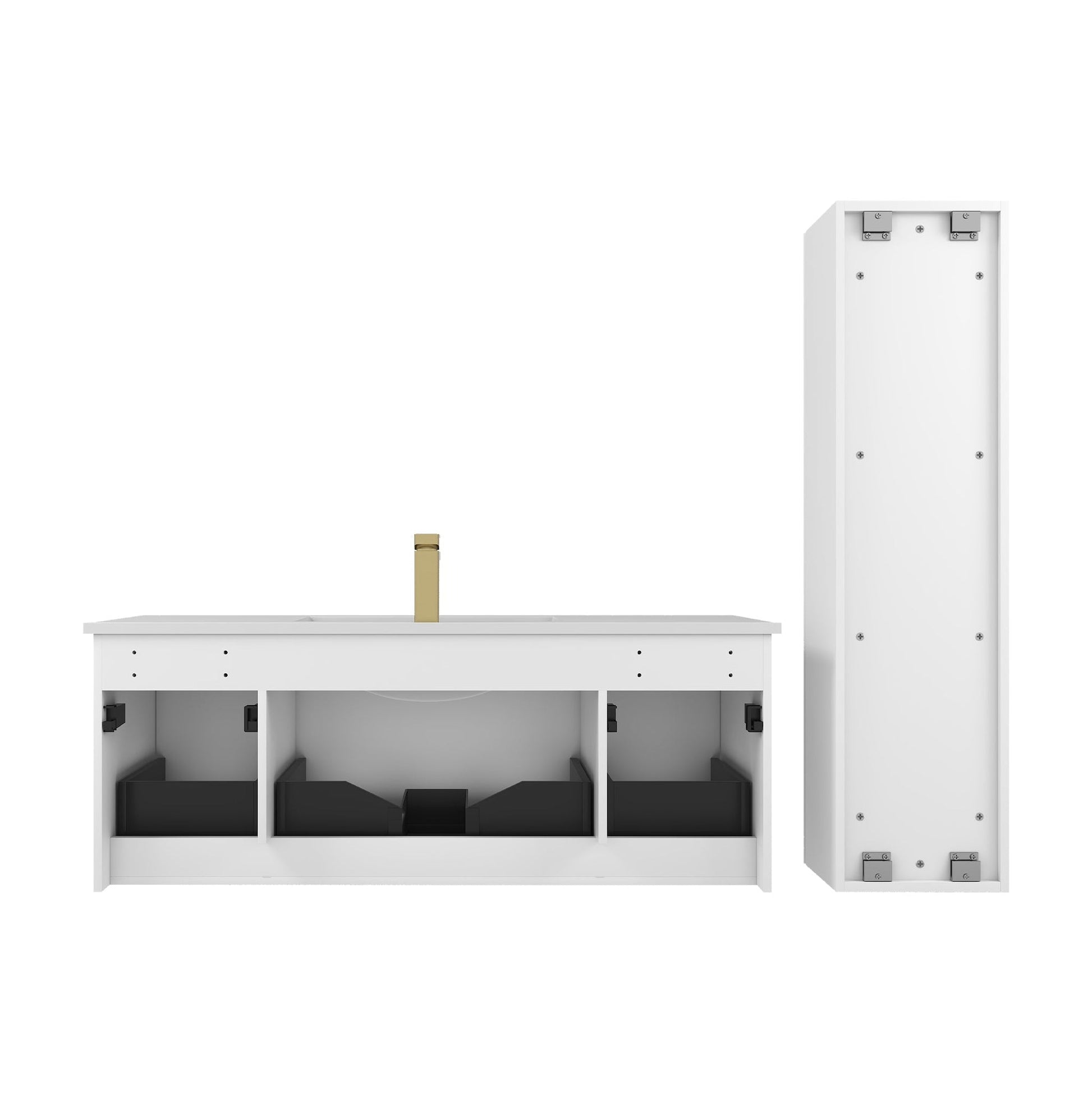 Blossom Positano 48" 1-Drawer Matte White Wall-Mounted Single Vanity Base