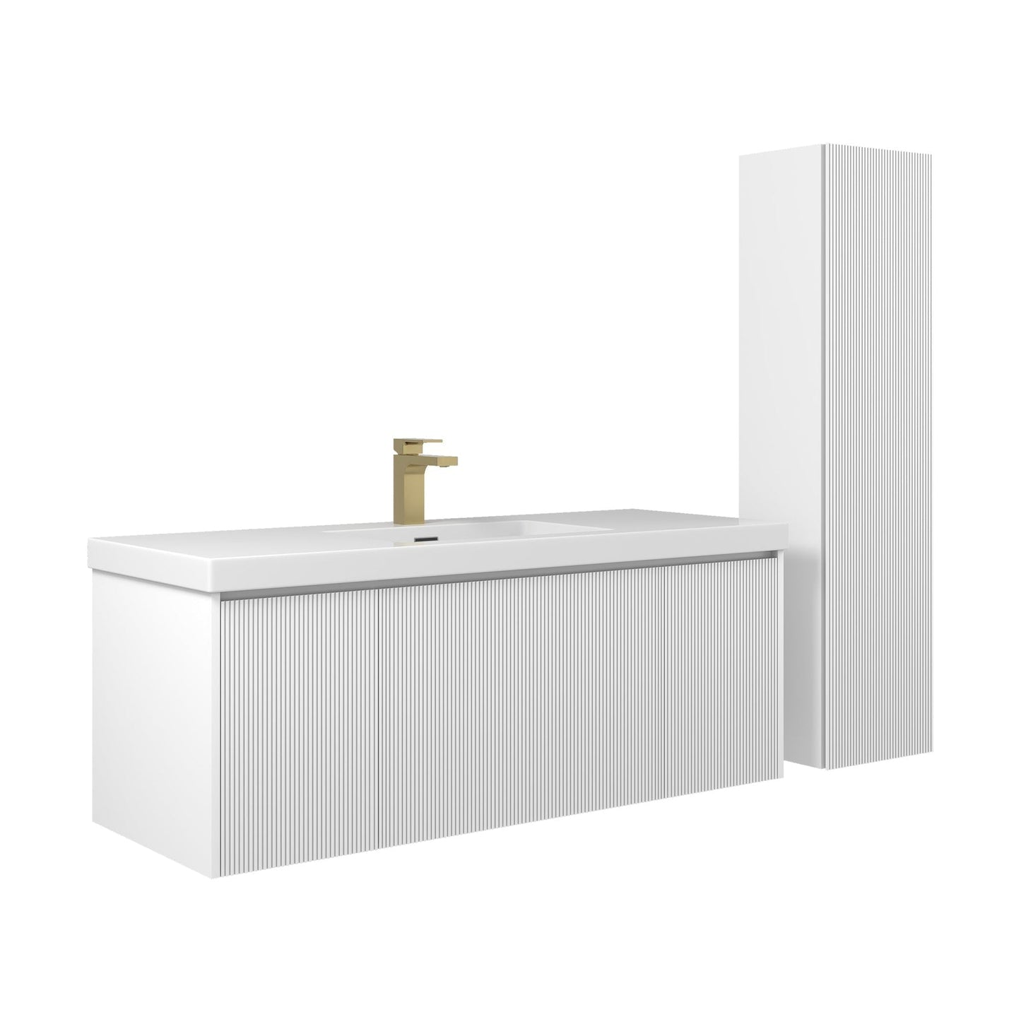 Blossom Positano 48" 1-Drawer Matte White Wall-Mounted Single Vanity Base