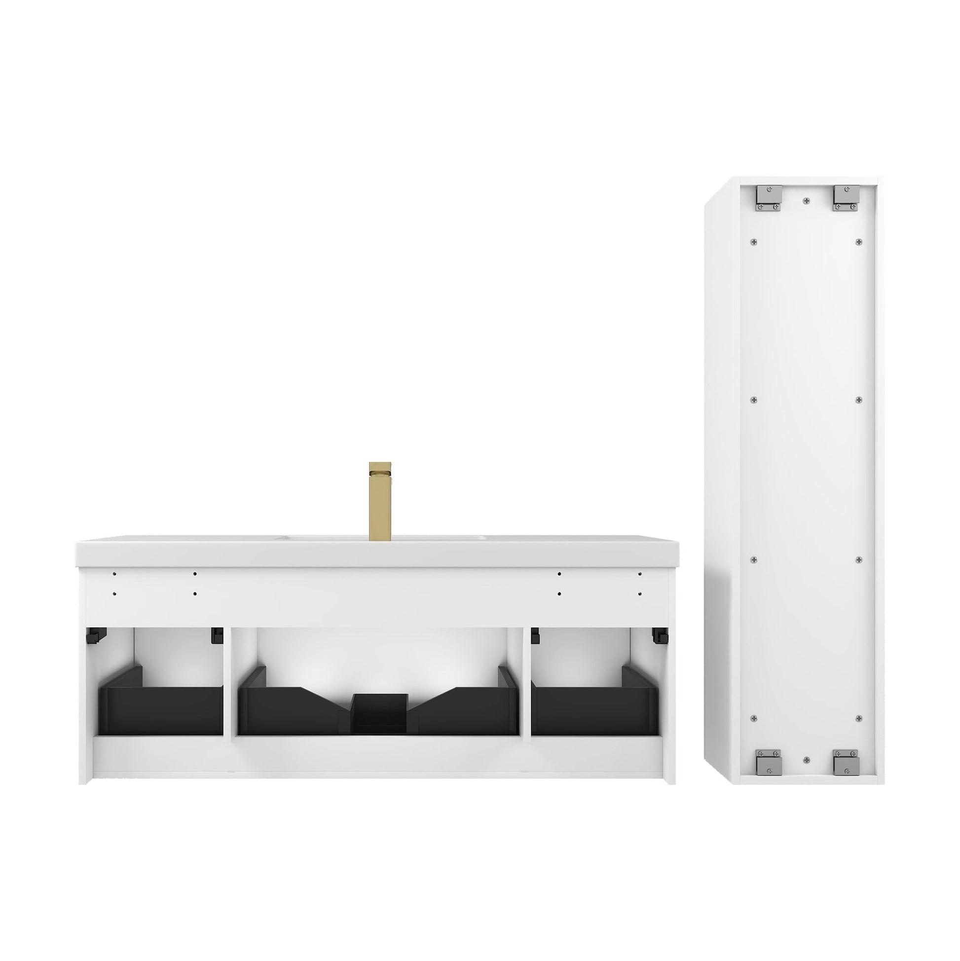 Blossom Positano 48" 1-Drawer Matte White Wall-Mounted Single Vanity Base