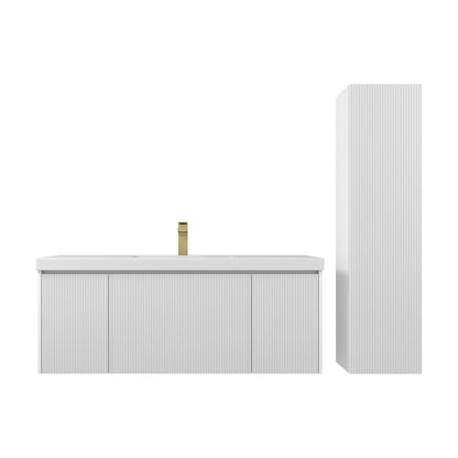 Blossom Positano 48" 1-Drawer Matte White Wall-Mounted Single Vanity Base