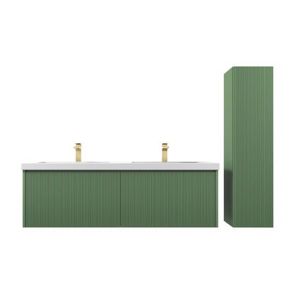 Blossom Positano 60" 1-Drawer Aventurine Green Wall-Mounted Double Vanity Base