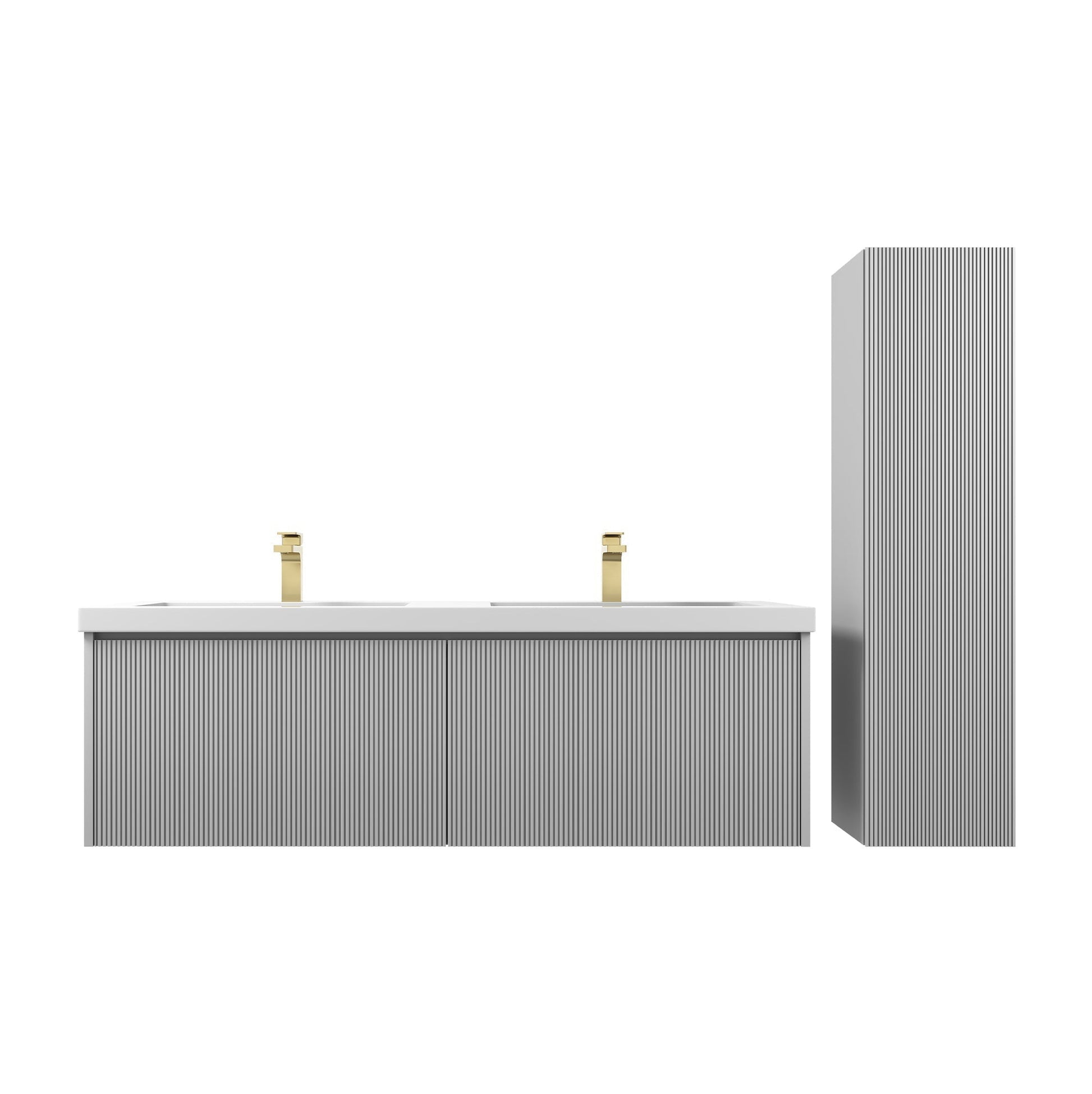 Blossom Positano 60" 1-Drawer Light Gray Wall-Mounted Double Vanity Base