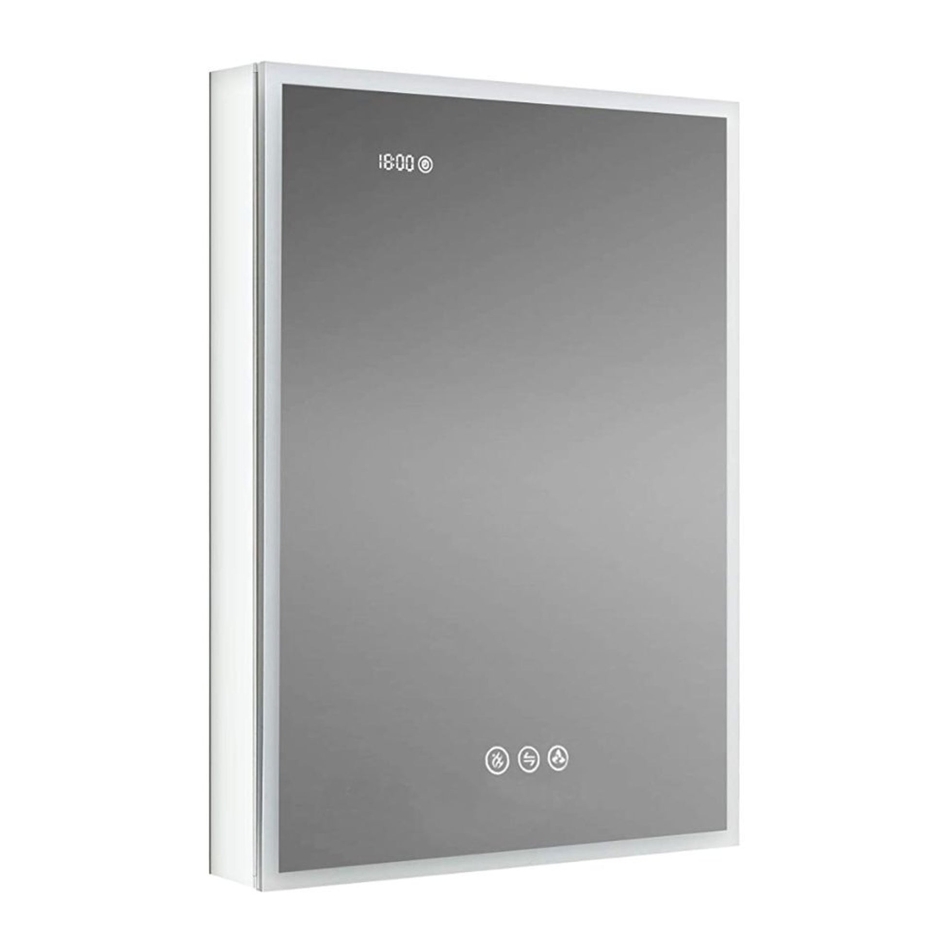 Blossom Sirius 20" x 32" Recessed or Surface Mount Left-Hinged Door LED Mirror Medicine Cabinet With 3 Adjustable Glass Shelves, Built-In Defogger, Dimmer, USB & Electrical Outlet