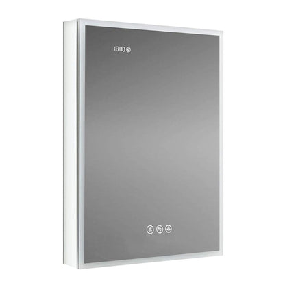 Blossom Sirius 20" x 32" Recessed or Surface Mount Left-Hinged Door LED Mirror Medicine Cabinet With 3 Adjustable Glass Shelves, Built-In Defogger, Dimmer, USB & Electrical Outlet