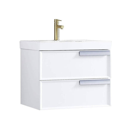 Blossom Sofia 24" 2-Drawer White Wall-Mounted Vanity Base