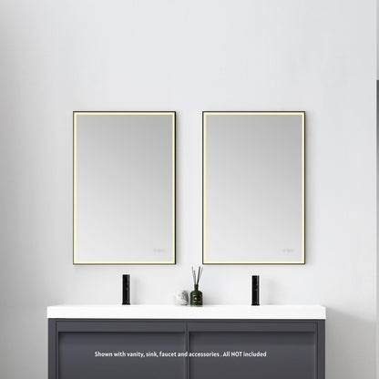 Blossom Stellar 18" x 36" Matte Black Hardwired Wall-Mounted Rectangle LED Mirror