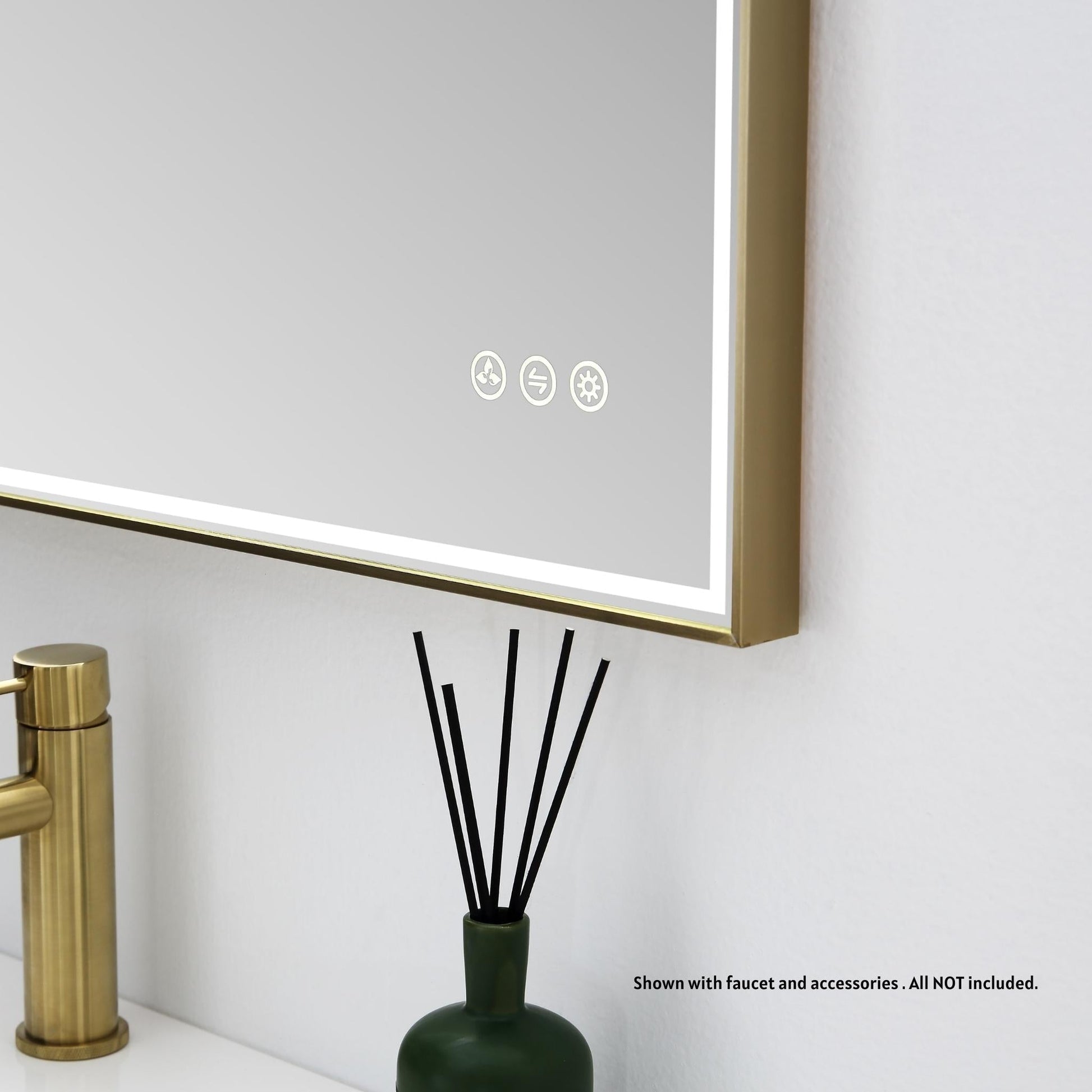 Blossom Stellar 36" x 36" Brushed Gold Wall-Mounted Square LED Mirror
