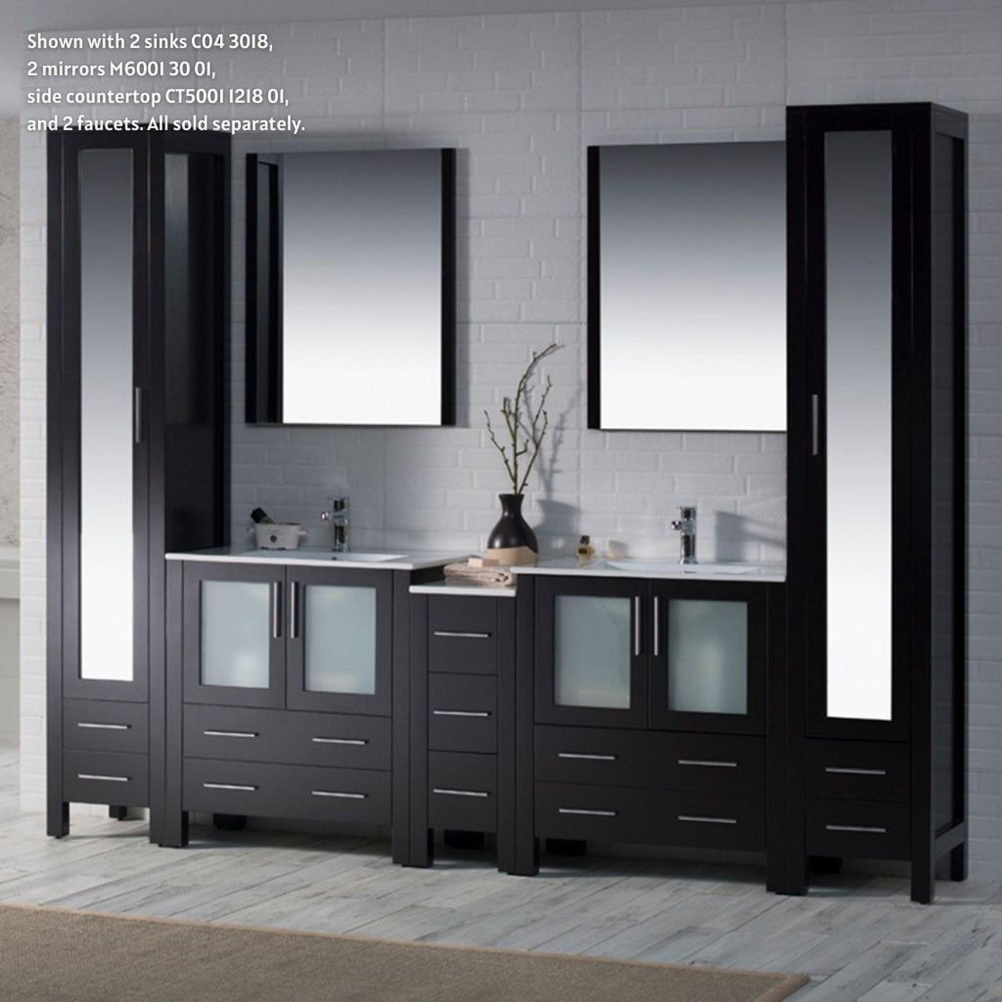 Blossom Sydney 102" Espresso Freestanding Vanity Base