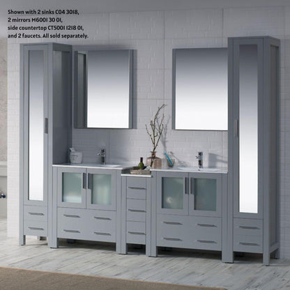 Blossom Sydney 102" Metal Gray Freestanding Vanity Base