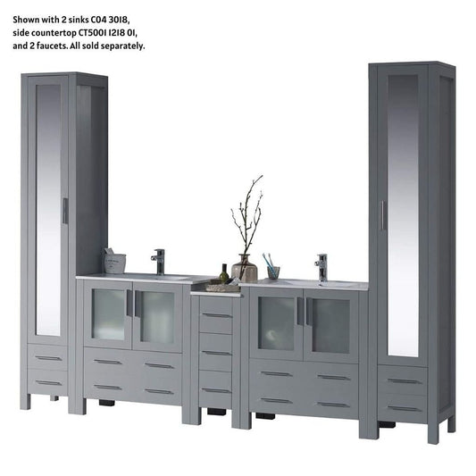 Blossom Sydney 102" Metal Gray Freestanding Vanity Base