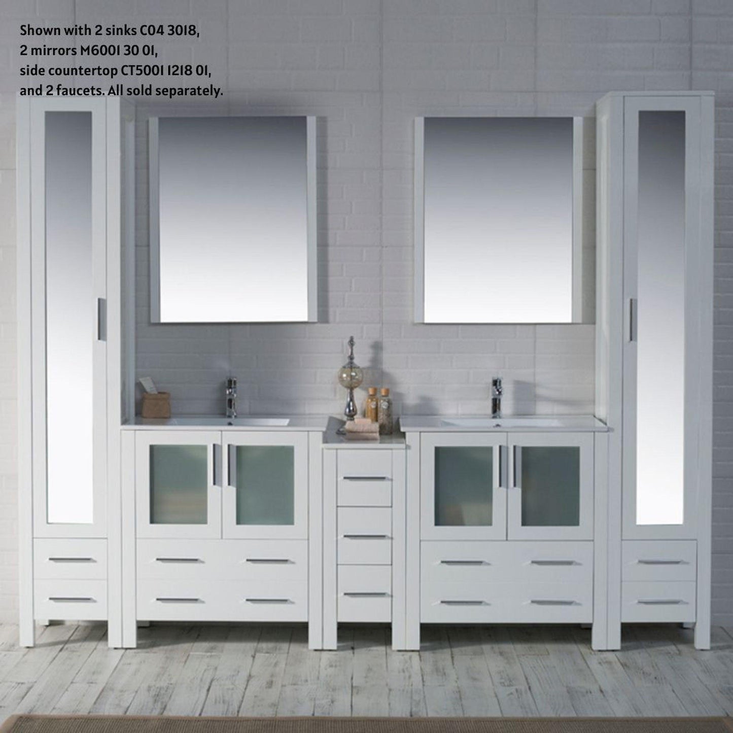 Blossom Sydney 102" White Freestanding Vanity Base