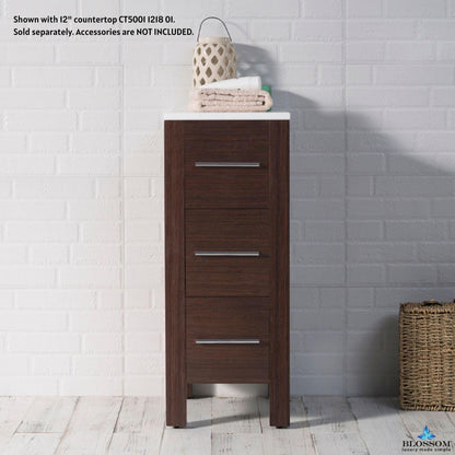 Blossom Sydney 12" x 30" Wenge Freestanding Side Cabinet With 3 Drawers